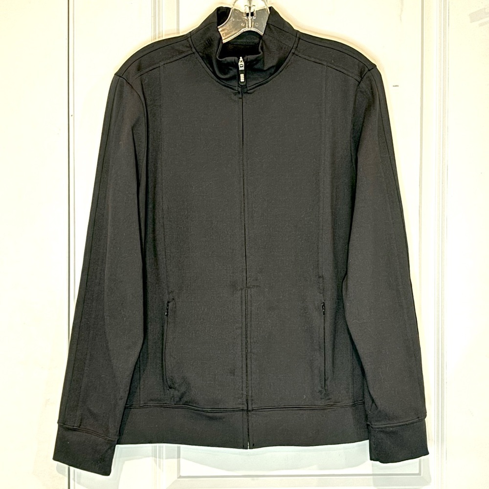 Lands' End Black Full Zip Active Jacket L 14-16